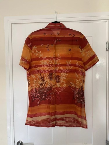 Betty Barclay 2 Piece Set Orange Red Autumn Scene Sunset Colours UK Size 16 - Picture 4 of 12