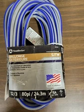 NEW Southwire Extension Cord 12/3 Lighted Plug Weather Resistant 12 Gauge 80 ft