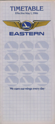 Eastern Airlines system timetable 5/1/86 [3080] Buy 4+ save 25%
