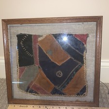 Primitive 1880-1890 Crazy Quilt Piece AMERICAN QUILT PIECE RARE Museum