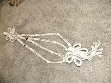 Vintage Hand Made Macrame Rope 60" 5' Plant Hanger Holds 12" Planter Pot