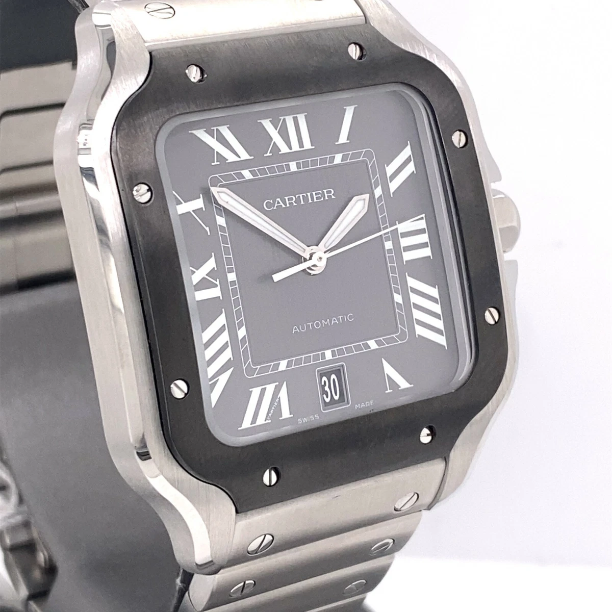 Cartier Santos Large Stainless Steel Automatic Watch WSSA0037 eBay