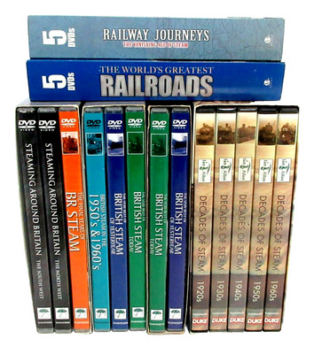 Railway Journeys, Railroads, British Steam, DVD Lot Of 23 Discs In Good Cond