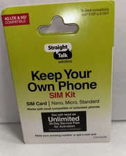 Straight Talk Keep Your Own Phone CDMA SIM Kit Verizon Network 4G LTE Activation