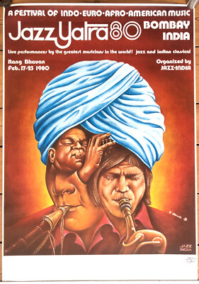 Jazz Yatra 80, Bombay India, 1980 - Rafał Olbiński - Original Festivalpakat -