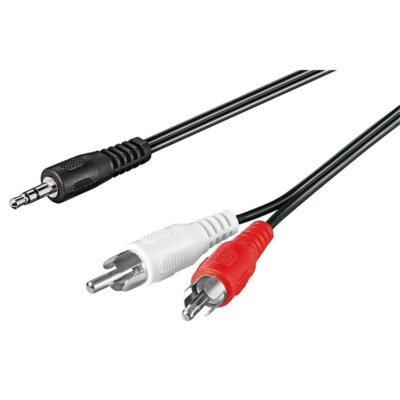 Audio-/Video-Kabel 1,5m 2x Cinch-Stecker auf 3,5mm Klinkenstecker