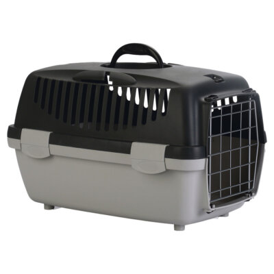 Stefanplast Transportbox Gulliver für Katzen dunkelgrau/grau sicherer Transport
