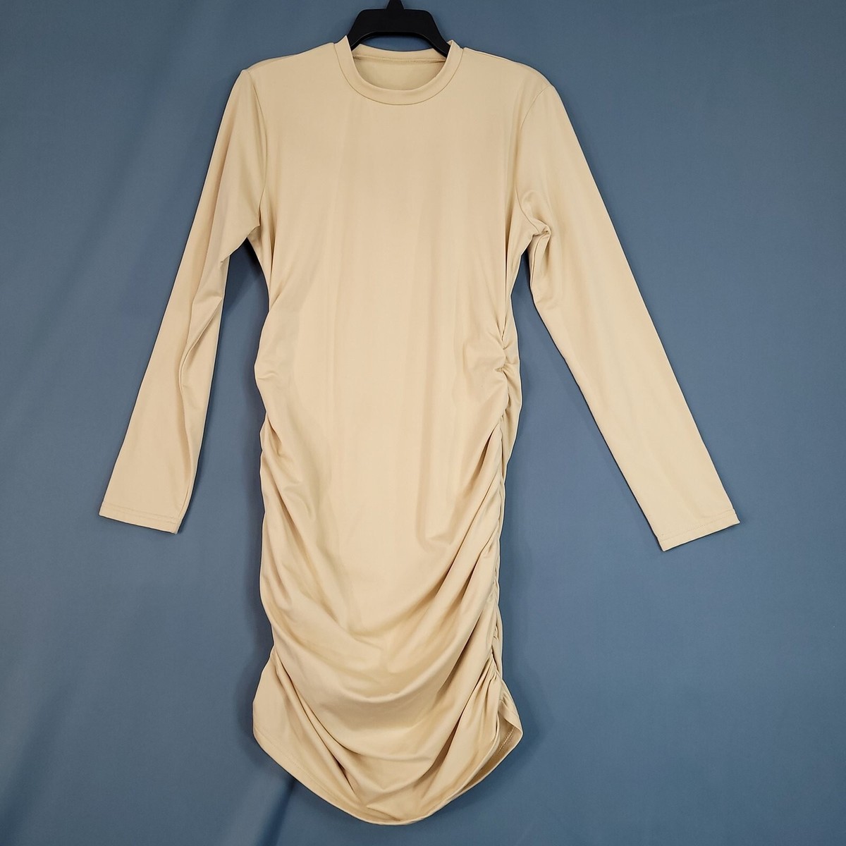 tan bodycon dress long sleeve Women's Fleece Size XL In 2015