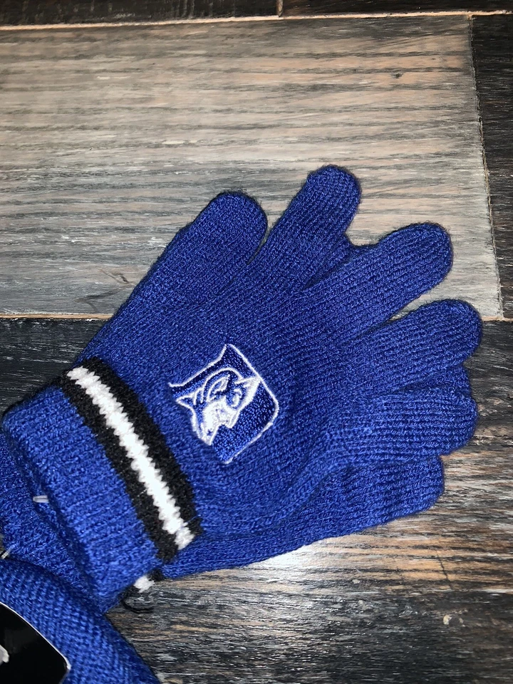 Infant Duke Blue Devils Adidas Azul Puño Tejido Sombrero con Guantes Combo Conjunto Nuevo con Etiquetas Foto 4 de 4
