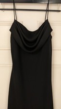 Onyx Nite Size 8 Black Chiffon Drape Neck Spaghetti Strap Evening Gown With Wrap