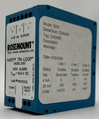 ROSEMOUNT 333U HART TRI-LOOP SIGNAL CONVERTER