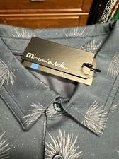NWT Travis Mathew No Logo Golf Polo Mens SZ L At The Buffet Blue Performance