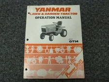 Yanmar Model GT14 Garden Tractor w/ Power Shift Column Owner Operator Manual xz