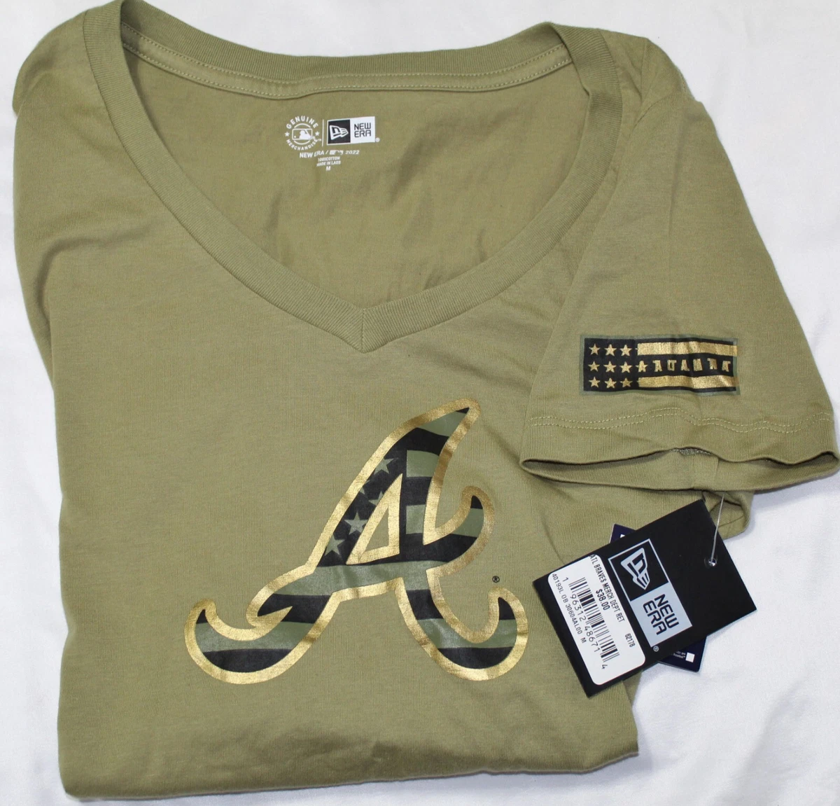 New Women's New Era Atlanta Braves T-Shirt - Military Edition - Size M