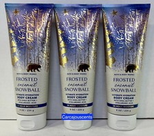 Bath  Body Works Frosted Coconut Snowball Body Cream Hyaluronic Acid set of 3