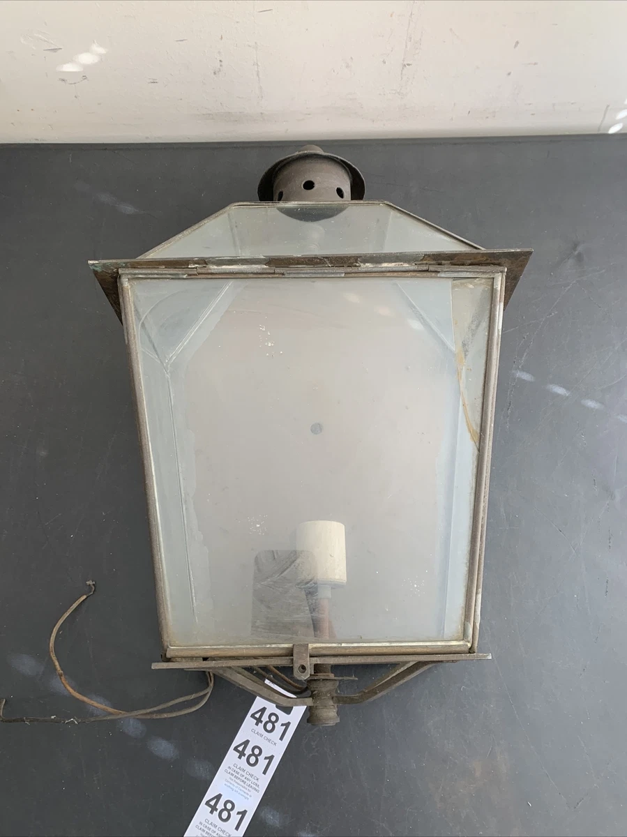 Vintage mid century Georgian Lantern Outdoor Light Brass lamp Wall