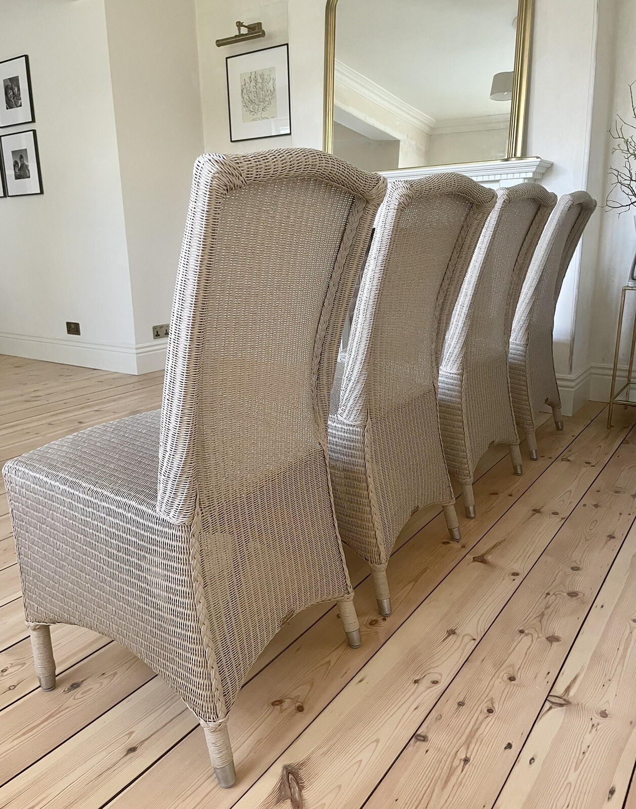 4 Beautiful Neptune Lloyd Loom Beige Natural Geige Dining Chairs CAN