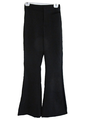 Lisa & Lucy Black Velvet Side Trim Flared Leg Pants Size XS