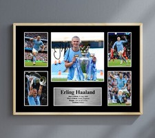 Haaland Manchester City FC Autographed Collage Photos Poster. Great Memorabilia