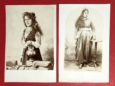 2 x Privat Foto AK RUSSLAND um 1900 Volkstracht Trachten Landestracht    ( 63474