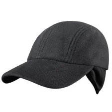 Condor Yukon Fleece Cap Mens Outdoor Hat Fleece Fold-Down Men Black