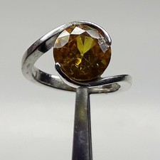 Natural 6.00 Carat 925 Sterling Silver Handmade Yellow Sapphire Ring
