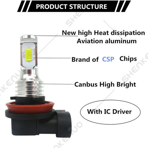 For 2007-2013 Toyota Tundra LED Headlights Combo Hi-Lo Beam Bulbs 6000K White 4x - Picture 5 of 10