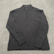 SmartWool Sweater Adult Large Charcoal Gray 1/4 Zip Wool Blend Pullover Mens