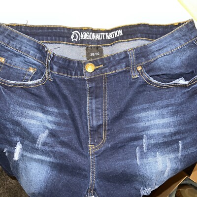 ARGONAUT DENIM ''INDIGO RIPS'' JEANS Blue New Without Tags