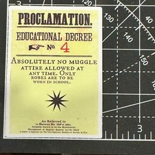 Harry Potter PROCLAMATION No. 4 NO MUGGLE ATIRE - Vinyl Decal Sticker Bomb Magic