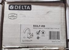 Delta 553LF-RB Single Hole Bathroom Faucet With Pop Up Drain Assembly