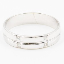 0.11ct G Colour Diamond 18k White Gold Engagement Ring Size 12.25