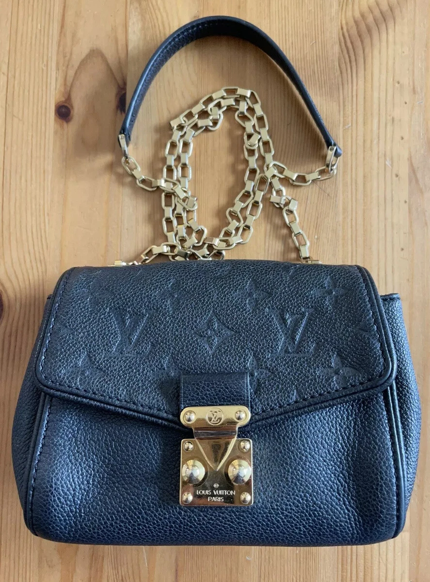 Black Louis Vuitton Cross-body Bag with Gold chain