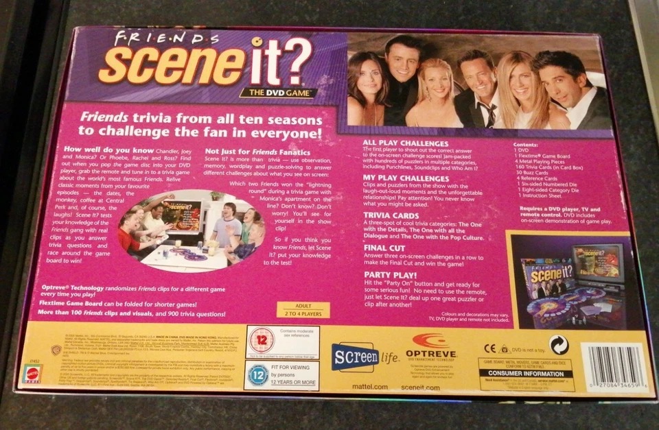 FRIENDS SCENE IT DVD BOARD GAME LOVELY CONDITION & COMPLETE MATTEL 2005 XMAS FUN - Image 3 of 4