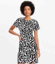 NWT Loft Petite Fern Draped Mini Tee Dress Sz: S White Opal NEW