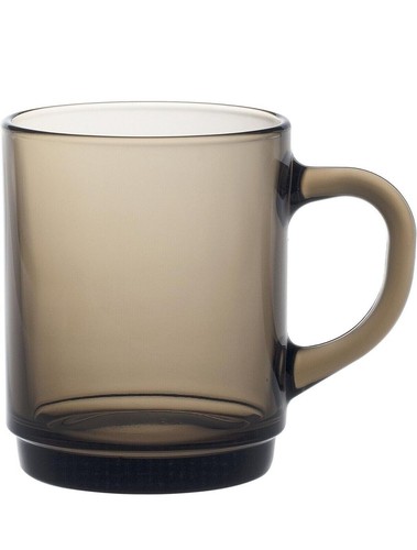 240ML, Vintage Retro Smoked Brown Glass Mugs/Cups Set of 6 - Picture 2 of 4