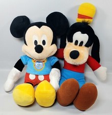 MICKEY  GOOFY PLUSH LOT OF 2  Disney Stuffed 12" 15"
