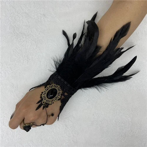 Halloween Gothic Federhandschuhe Spitzenhandschuhe Manschettenärmel Cosplay /