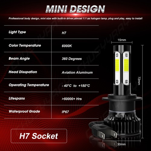 Combo de bombillas LED altas/bajas + antiniebla para Peugeot 301 2018-2020 6000K blanco - Imagen 11 de 18