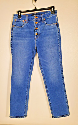 J. Crew Essential Straight Button Fly Women's Sz. 27 Denim Blue Jeans (D1)