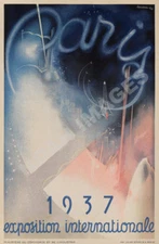 Paris International Exposition vintage travel promo poster repro 16x24