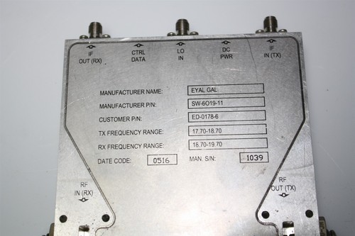 2X Eyal Gal RF Microwave Transceiver 17.7 -19.7GHz RX TX SMA ED-0178-6 - Picture 2 of 6