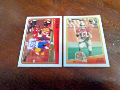 (2) 1988 Topps Football Roger Craig Cards #37  Team Card and #40 Base