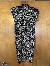 Nine West Women’s Size (XL) Black & White Hawaiian Print Halter Dress BNWT!!