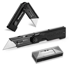 WORKPRO Folding Utility Knife with 10PC Extra SK5 Blades Quick Change Box Cutter