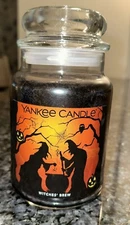 Yankee Candle WITCHES' BREW Large 22oz Jar Candle White Label Halloween