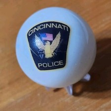 CINCINNATI OHIO POLICE MARBLE TROOPER 1" SHOOTER Sz & STAND BADGE SHIELD