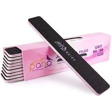 10pcs -  Jumbo Double-Sided Emery Nail File for Grit (80/80) Black (Jumbo)
