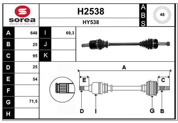 Arbre de transmission SNRA H2538 anti-vibration à haute résistance mécanique