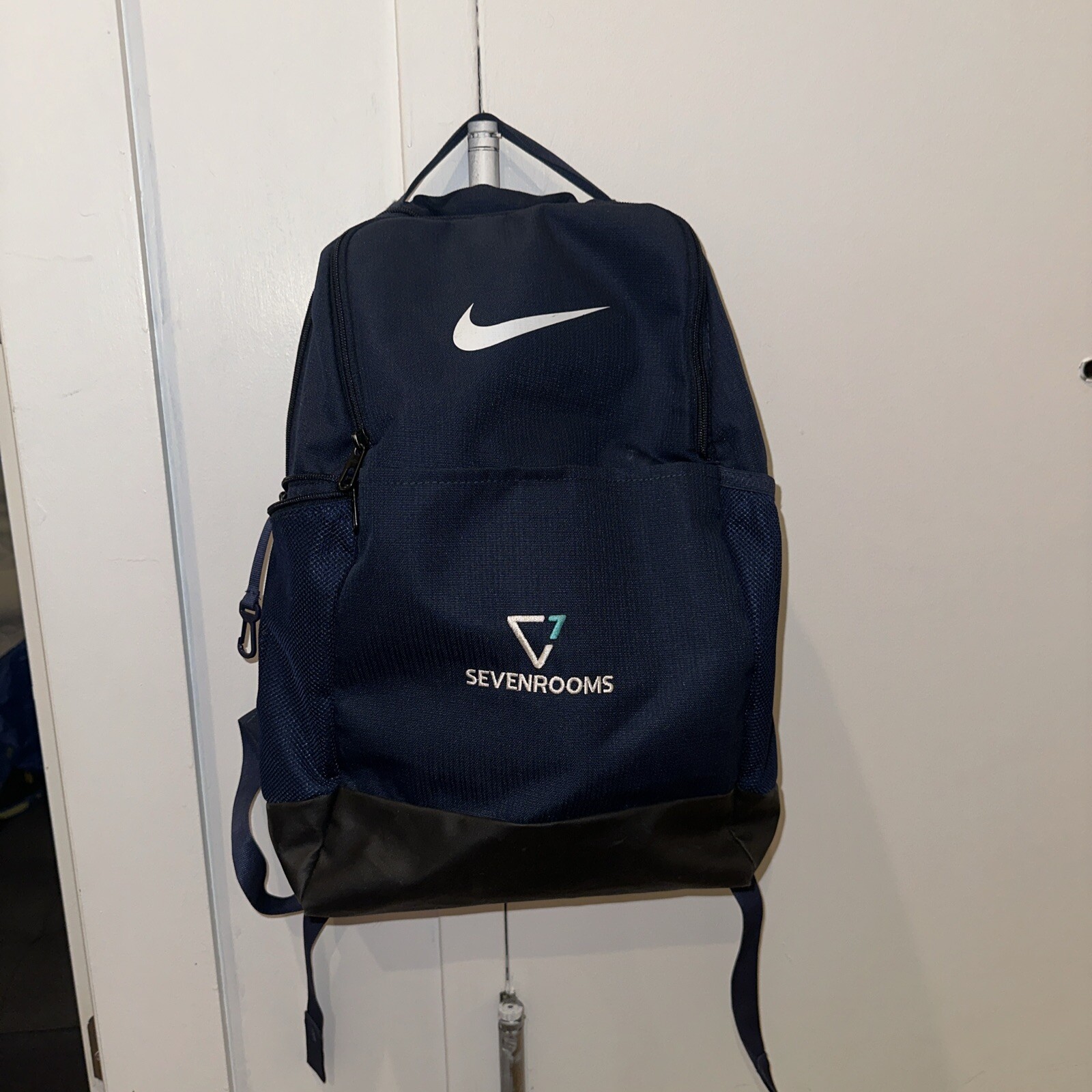 Nike Brasilia Backpack Full Size Gym Training Laptop Pkt Blue White Swoosh